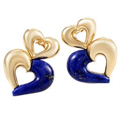 Van Cleef & Arpels Lapis Gold Clip-On Earrings