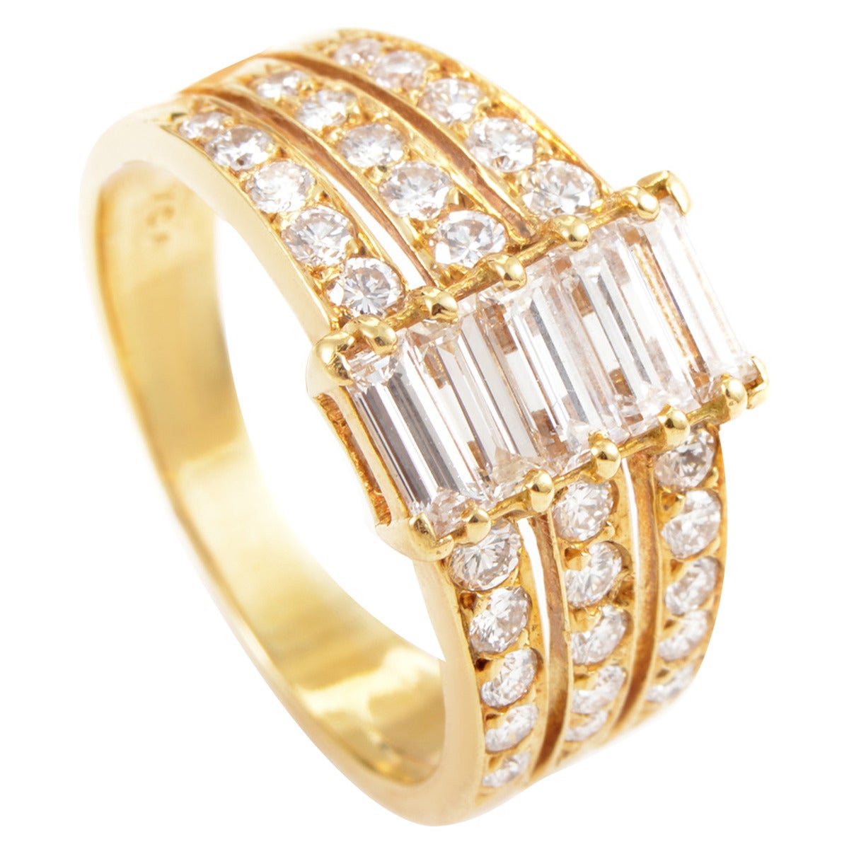 Van Cleef & Arpels Multi-Band Diamond Gold Ring