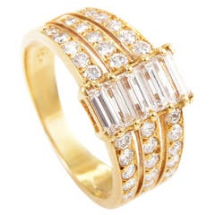 Van Cleef & Arpels Multi-Band Diamond Gold Ring
