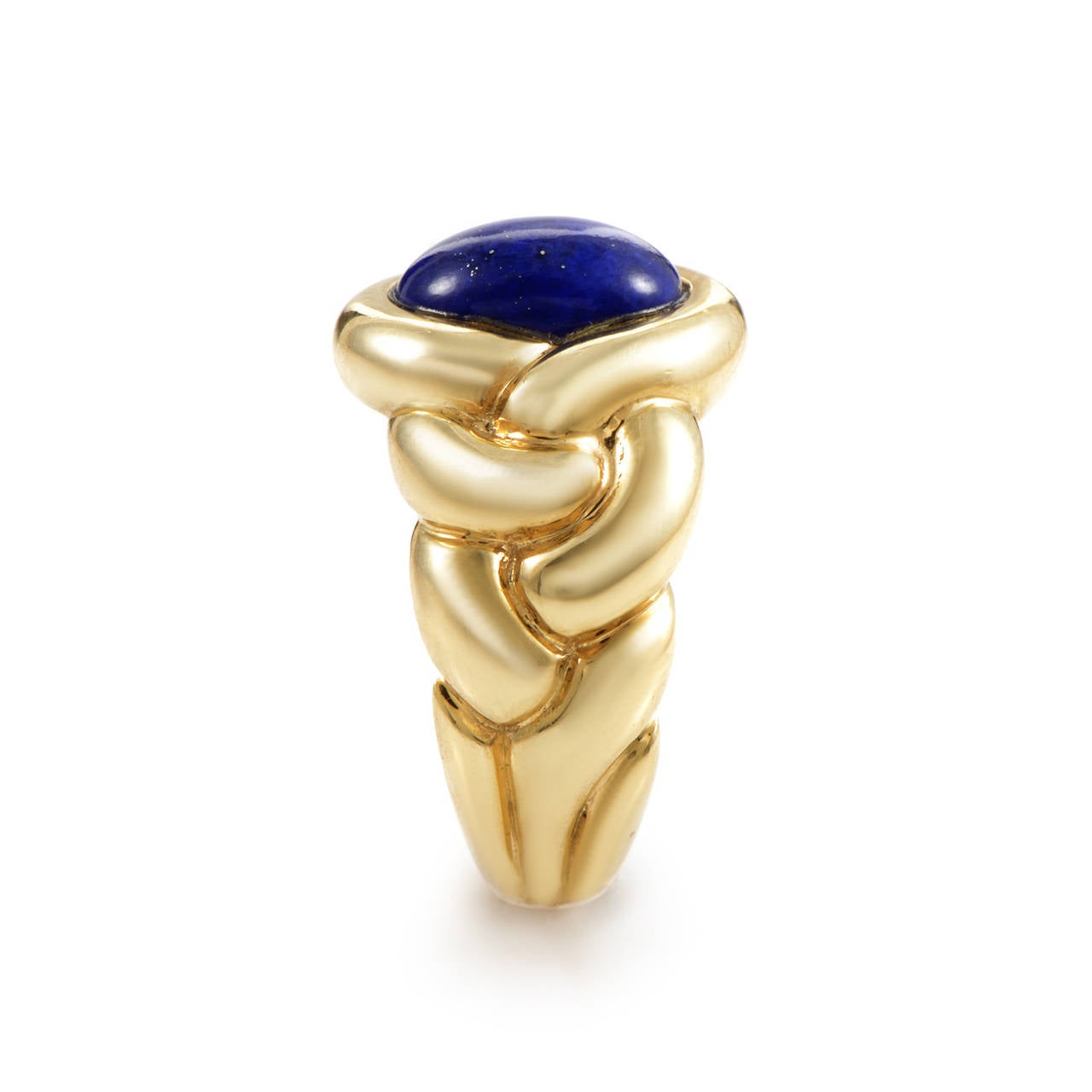 Van Cleef & Arpels Braided Lapis Gold Ring In Excellent Condition In Southampton, PA