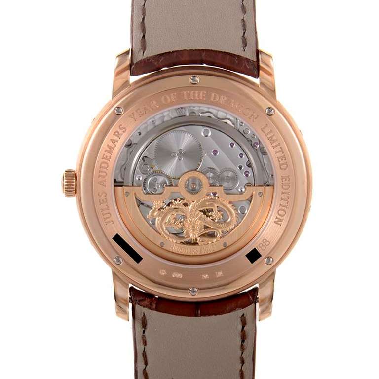 Audemars Piguet Rose Gold Jules Audemars Dragon Perpetual Calendar Wristwatch In New Condition In Southampton, PA