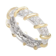 Tiffany & Co. Schlumberger Diamond Yellow Gold and Platinum Band Ring