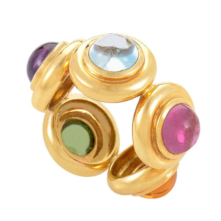 Tiffany 
Co. Paloma Picasso Yellow Gold Gemstone Band Ring