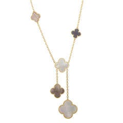 Van Cleef & Arpels Mother of Pearl Yellow Gold Magic Alhambra Necklace