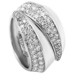 Cartier Partial Diamond Pave Gold Band Ring 6