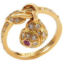 Dior Yellow Gold Ladybug Charm Ring