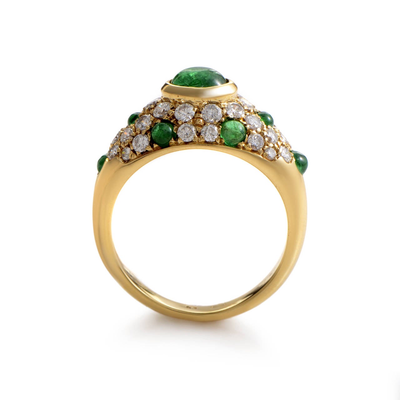 Cartier Colombian Emerald Diamond Gold Band Ring