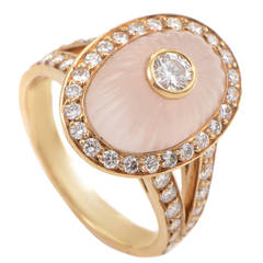 Boucheron Pink Crystal Diamond Gold Ring
