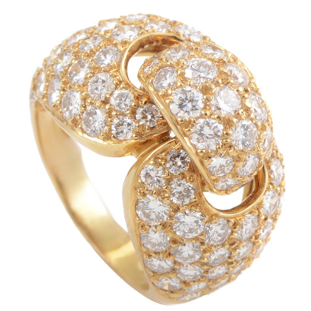 Boucheron Diamond Pave Gold Band Ring