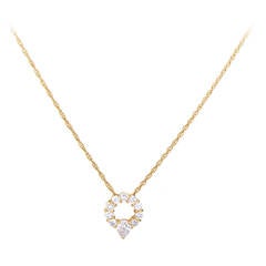 Vintage Celine Diamond Gold Pendant Necklace