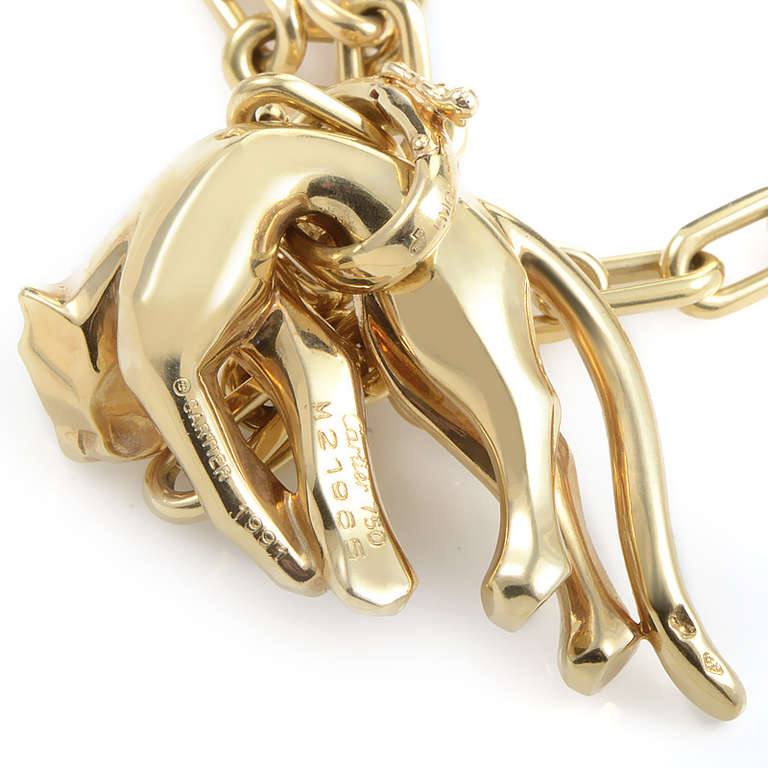 Cartier Panthere Gelbgold Anhänger Kette Halskette Damen