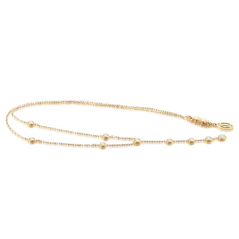 Cartier Diamond Yellow Gold Necklace at 1stDibs