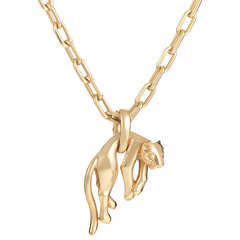 Cartier Panthere Yellow Gold Pendant Chain Necklace