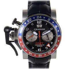 Used Graham Stainless Steel Oversize GMT Chronograph Wristwatch with Date