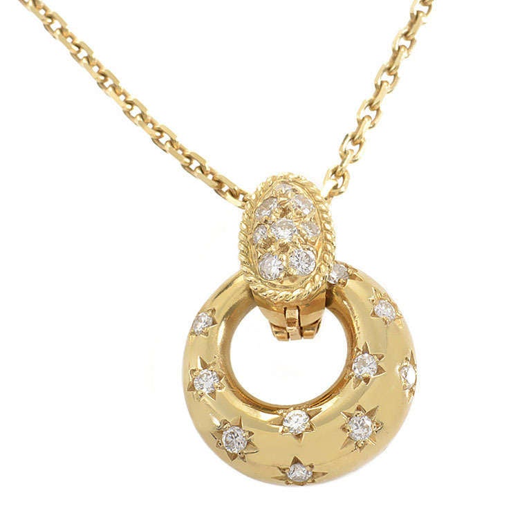 Van Cleef &amp; Arpels Diamant-Gelbgold-Anhänger mit Steineinsatz