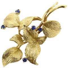 Tiffany & Co. Sapphire Yellow Gold Branch Brooch