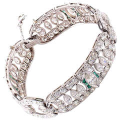 1930s Fine Gemstone Platinum Bracelet