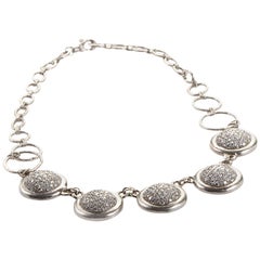 Gurhan Diamond Platinum Pave Discs Necklace