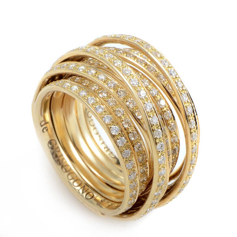 de Grisogono Allegra Yellow Gold Earring and Ring Set at 1stdibs