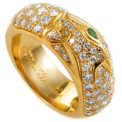Cartier Panthere Diamond Yellow Gold Pave Band Ring 6