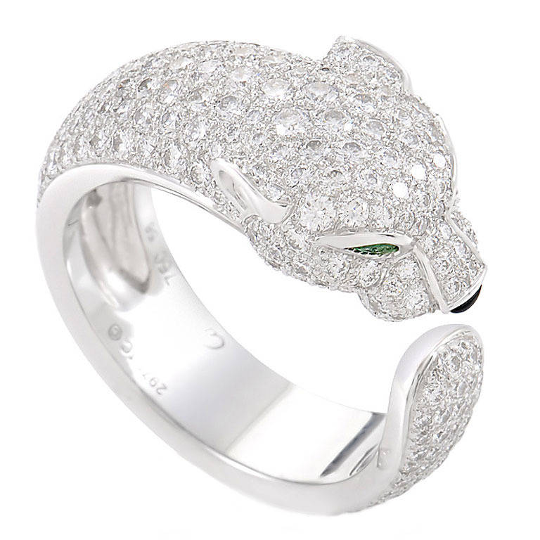 Cartier Panthere de Cartier Diamond White Gold Pave Band Ring
