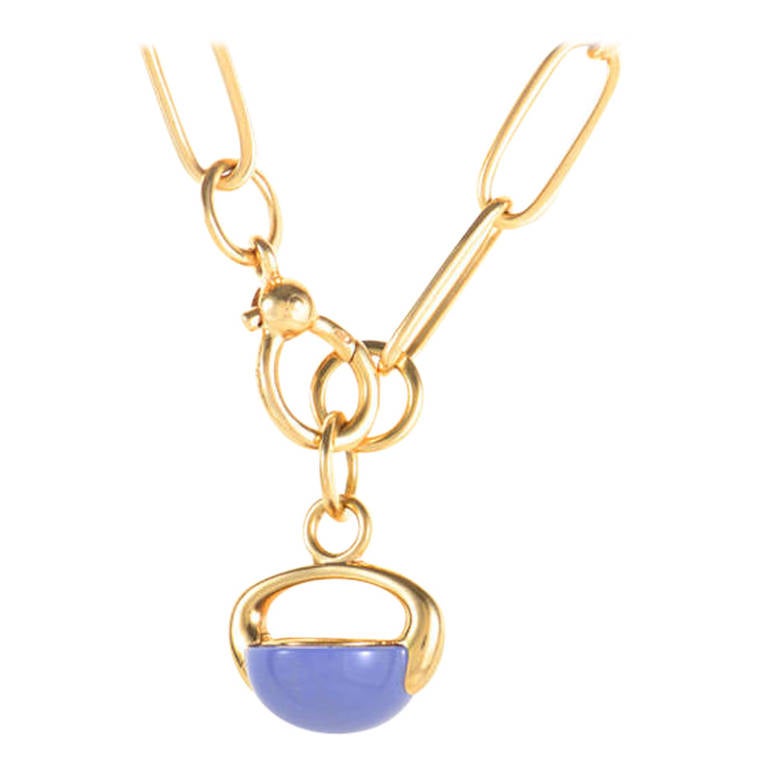 Pomellato Luna Chalcedony Rose Gold Pendant Necklace