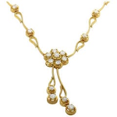Kaufmann de Suisse Diamond Gold Flower Necklace
