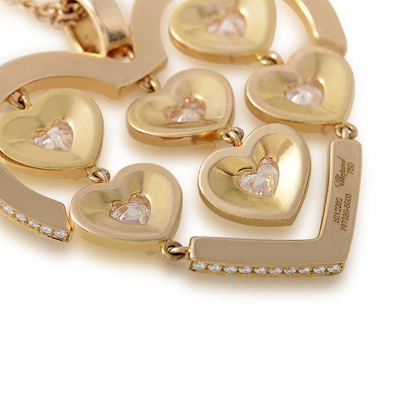 Chopard Happy Amore Rose Gold Diamant Herz Anhänger Halskette im Zustand „Neu“ in Southampton, PA
