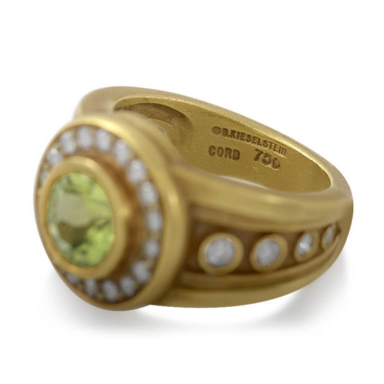 Women's Kieselstein-Cord Peridot Diamond Yellow Gold Ring