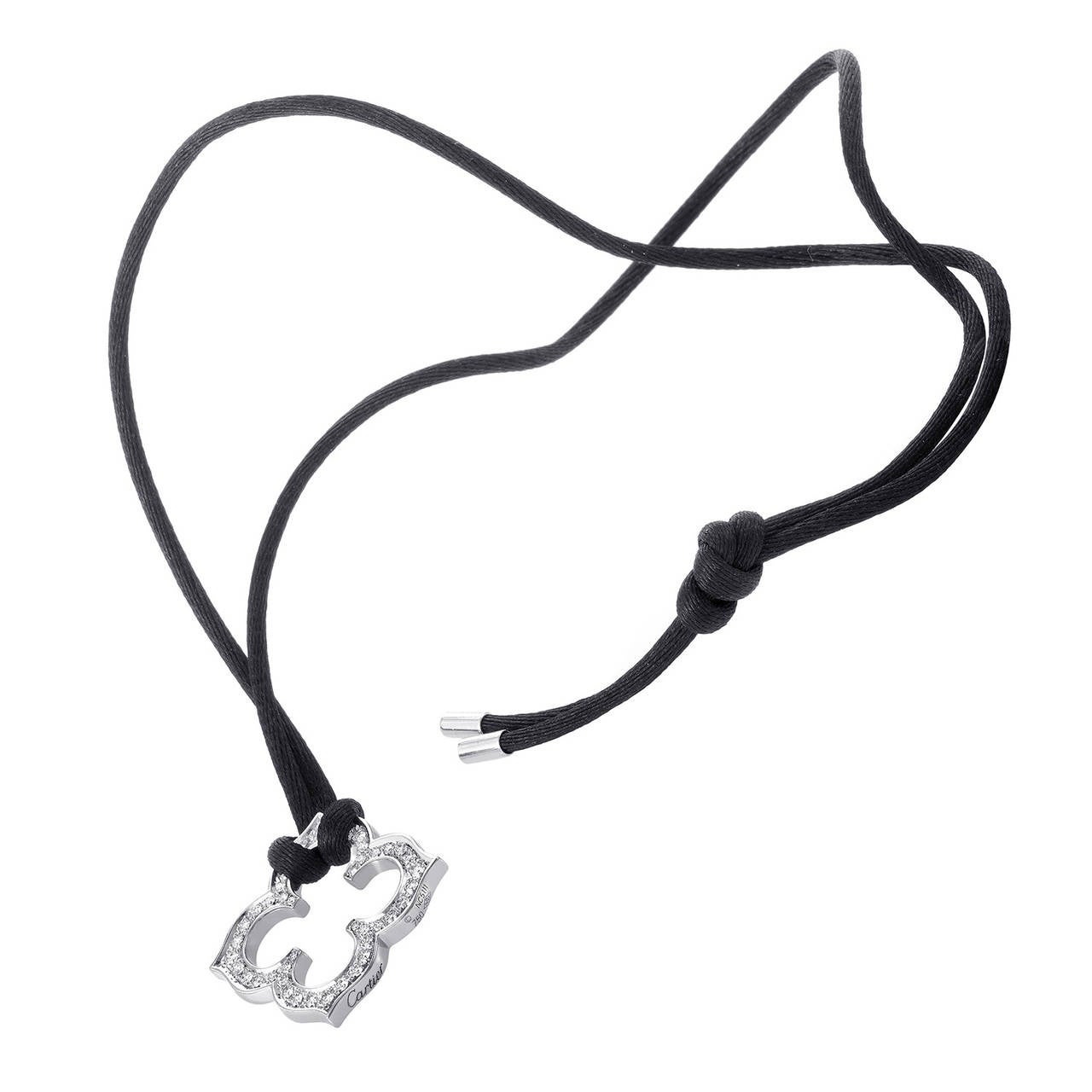 Cartier Hindu Diamond Gold Cord Pendant Necklace