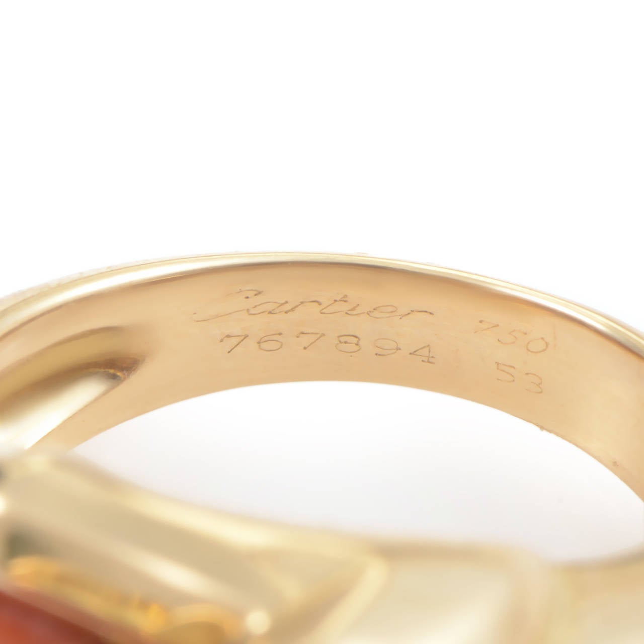 Women's or Men's Cartier Panthere Coral Gold Ring