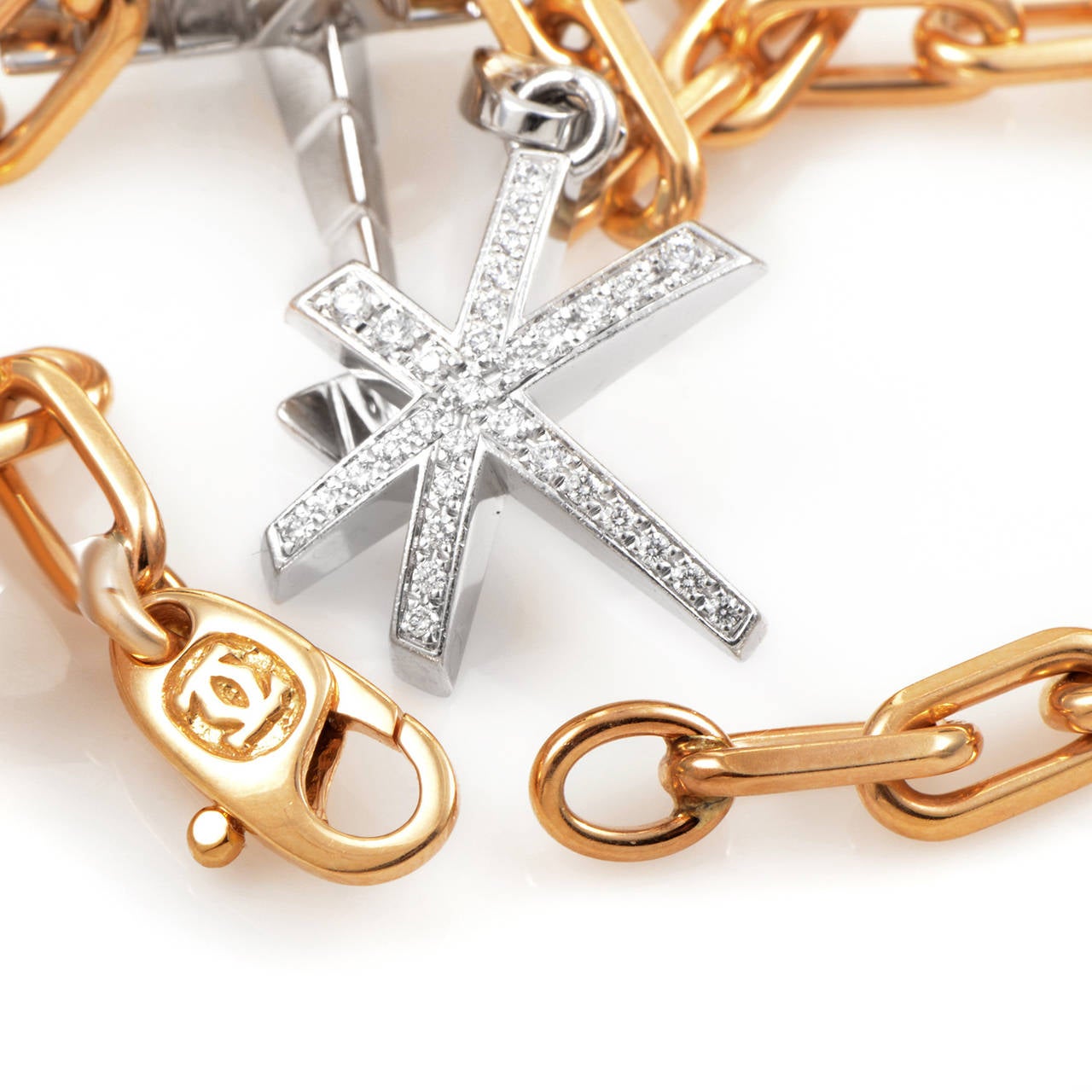 Cartier Diamond Multicolor Gold Charm Bracelet 1