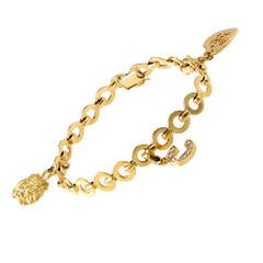 Chanel Diamond Gold Charm Bracelet