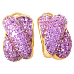 Damiani Pink Sapphire Gold Earrings