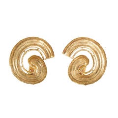Ilias Lalaounis Gold Swirl Clip-On Earrings