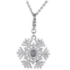 Louis Vuitton Diamond Gold Snowflake Pendant Necklace