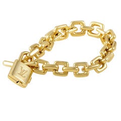 Louis Vuitton Yellow Gold Lock Link Bracelet