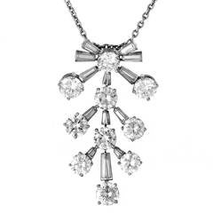 Van Cleef & Arpels Diamond Platinum Pendant Necklace