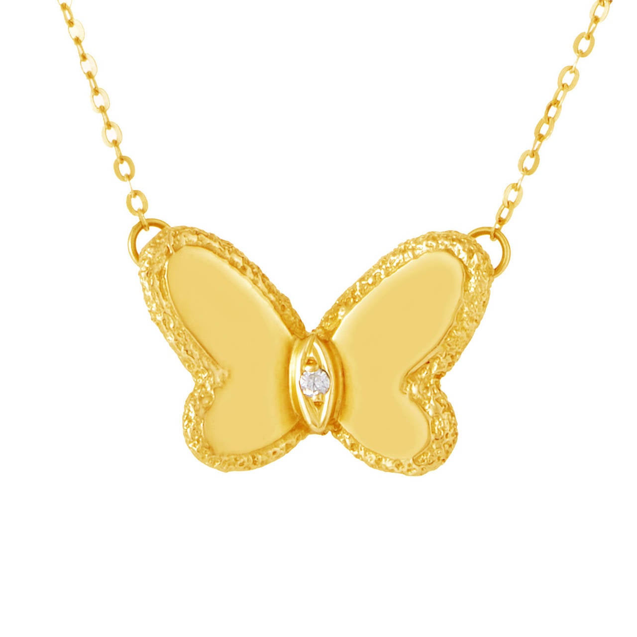 Van Cleef & Arpels Diamond Gold Butterfly Pendant Necklace