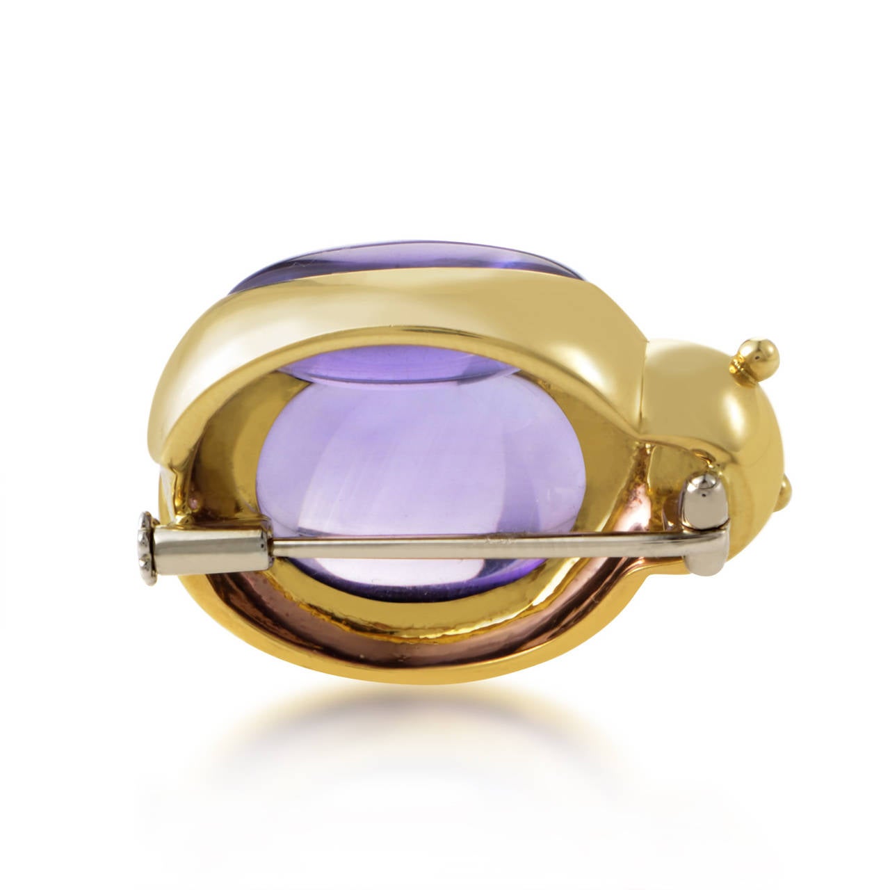 Pomellato Amethyst Gold Ladybug Pin In Excellent Condition In Southampton, PA