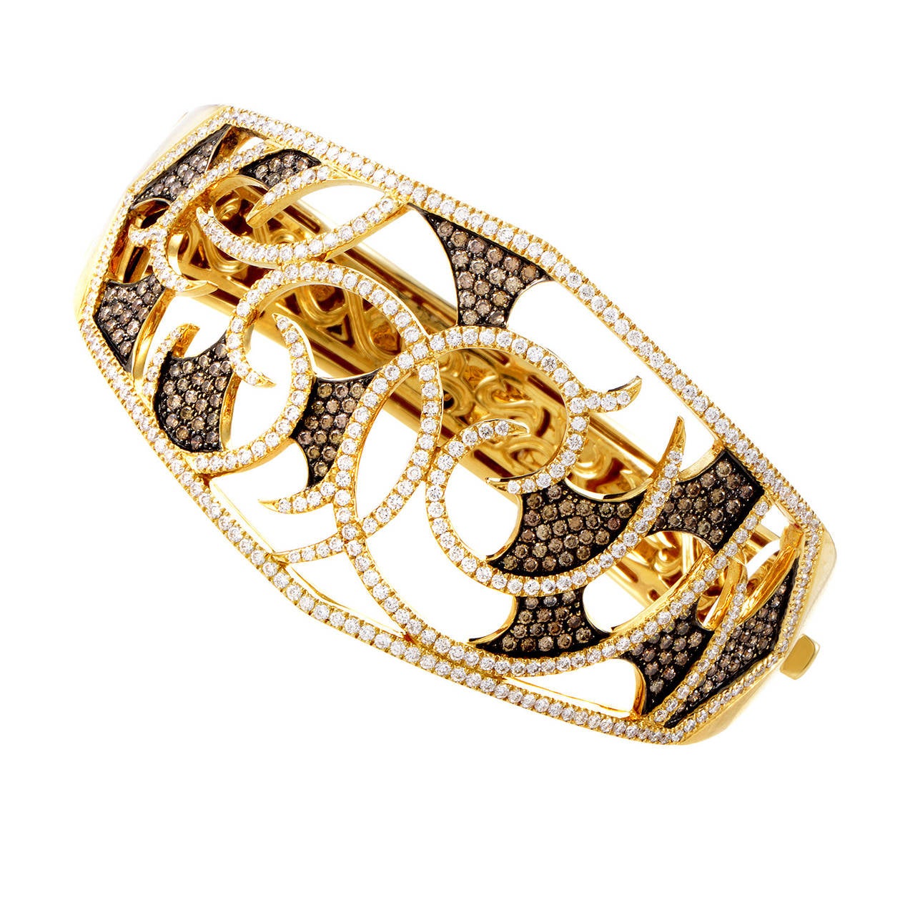 Stephen Webster Fly By Night Mid Vortex Diamond Gold Bangle Bracelet