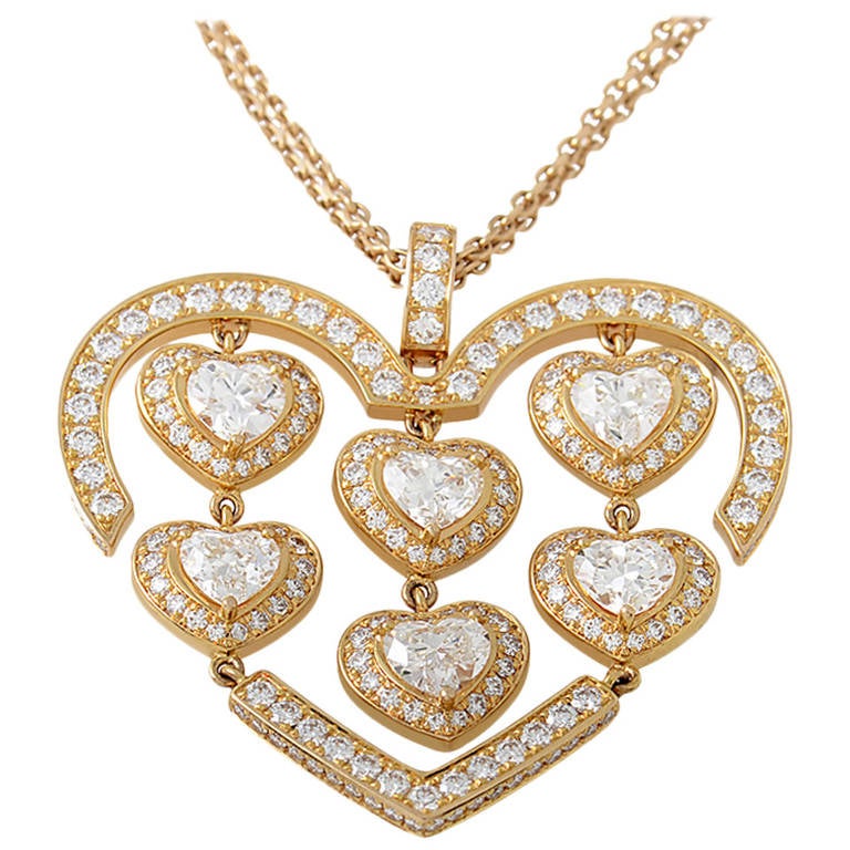 Chopard Happy Amore Rose Gold Diamant Herz Anhänger Halskette