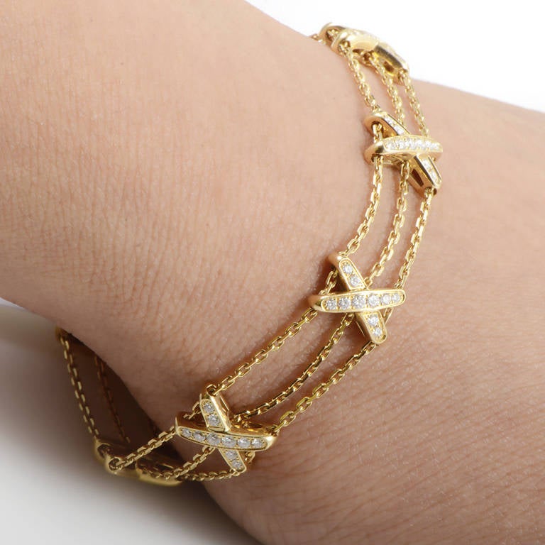 Chaumet Liens Diamond Yellow Gold Bracelet In New Condition In Southampton, PA