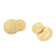 Cartier Tous Droits Reserves Yellow Gold Cufflinks