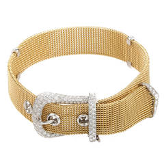 Tiffany & Co. Diamond Yellow Gold Platinum Belt Bracelet
