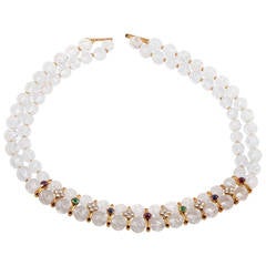 Boucheron Precious Gemstone Gold Collar Necklace