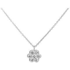 Van Cleef & Arpels Diamond Platinum Flower Pendant Necklace