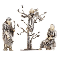 Sterling Silver Nativity Statue Set