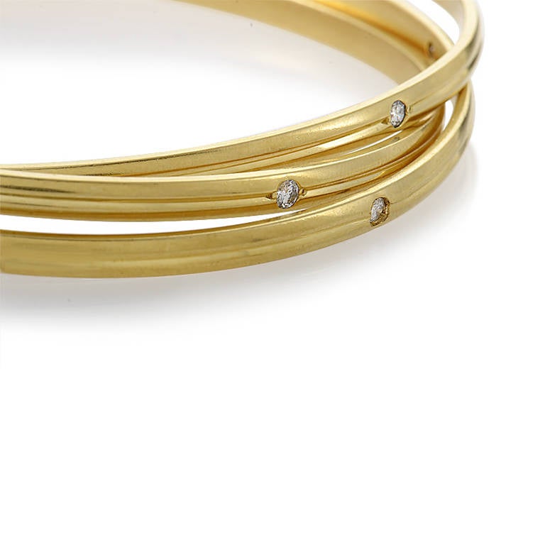 Cartier Trinity de Cartier Diamond Yellow Gold Bangle Bracelet In Excellent Condition In Southampton, PA
