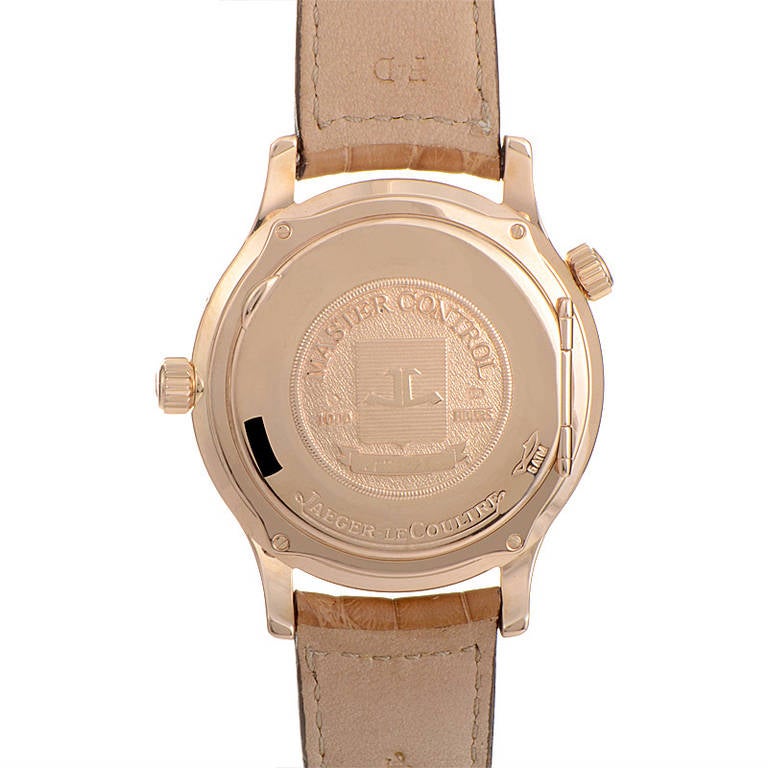 Jaeger-LeCoultre Rose Gold Master Geographic Wristwatch In New Condition In Southampton, PA